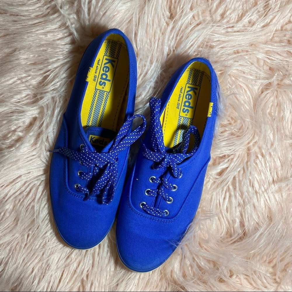 Keds Royal Blue Canvas Sneakers with Yellow Insoles